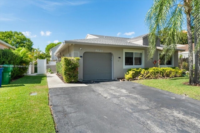 9831 SW 58th Ct, Cooper City, FL 33328 - single story home featuring driveway, stucco siding, a garage, and roof with shingles