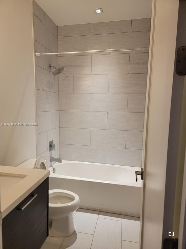 9133 NW 33rd St, Doral, FL 33172 - full bath with toilet, vanity, shower / washtub combination, and tile patterned floors