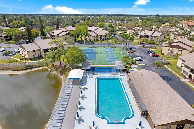 322 Pine Ridge Cir Unit A-2, Green Acres, FL 33463 - aerial perspective of suburban area with a pool and a large body of water