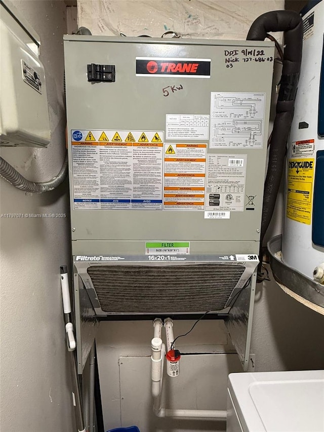 300 Promenade Dr Unit 105, Dunedin, FL 34698 - utility room with water heater and heating unit