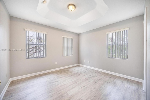 2933 SE 2nd St Unit 20, Homestead, FL 33033 - unfurnished room featuring healthy amount of natural light, light wood-type flooring, a tray ceiling, and baseboards