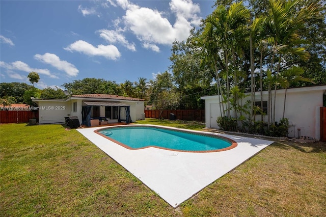 12000 NE 11th Ct, Biscayne Park, FL 33161 - view of swimming pool with a patio area and an outdoor structure