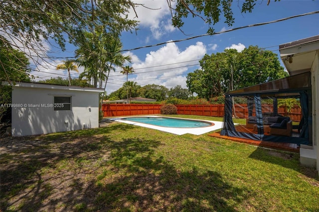 12000 NE 11th Ct, Biscayne Park, FL 33161 - view of swimming pool with a wooden deck