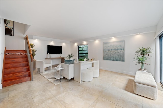 4730 SW 67th Ave Unit I1, Miami, FL 33155 - living area featuring stairs and light tile patterned floors