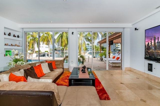 418 Tammarind Dr, Hallandale Beach, FL 33009 - tiled living area featuring plenty of natural light