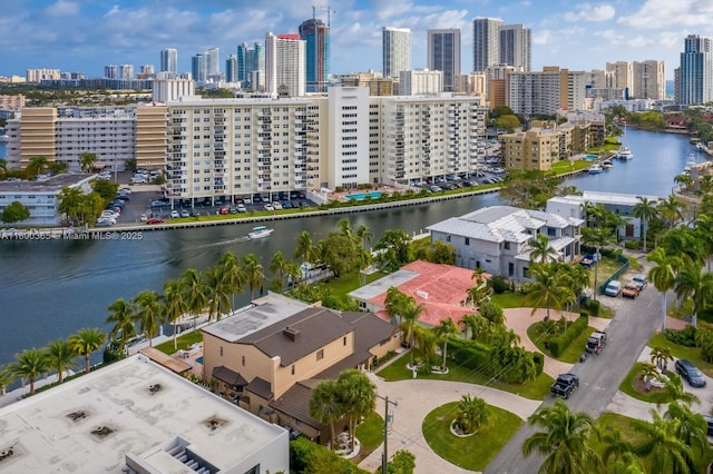 418 Tammarind Dr, Hallandale Beach, FL 33009 - aerial view of a view of skyline and a large body of water