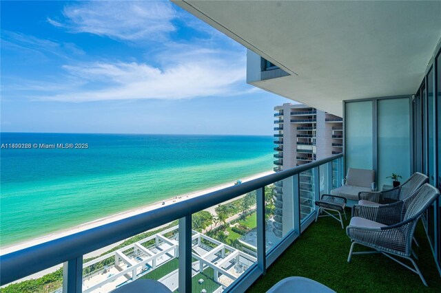 6799 Collins Ave Unit 1602, Miami Beach, FL 33141 - balcony featuring view of water and beach