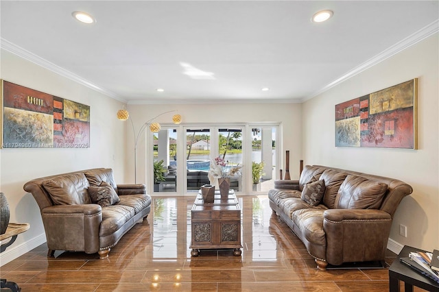 20230 NW 7th St, Pembroke Pines, FL 33029 - living room with recessed lighting and ornamental molding