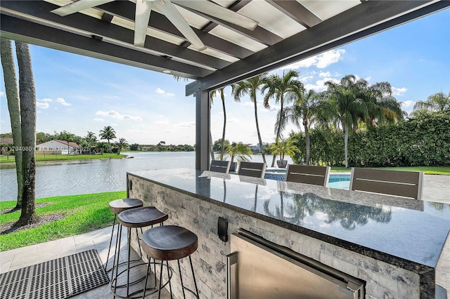 20230 NW 7th St, Pembroke Pines, FL 33029 - view of patio / terrace featuring a water view