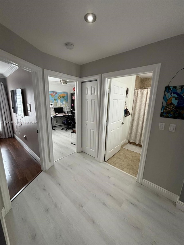 14530 SW 123rd Ct, Miami, FL 33186 - entryway with light wood-style flooring and baseboards