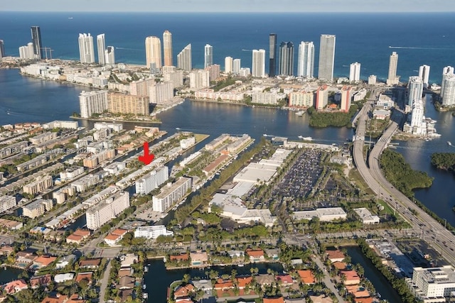 3703 NE 166th St Unit 704, North Miami Beach, FL 33160 - aerial view of property's location featuring a skyline view and a large body of water