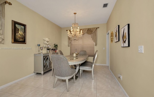 7600 Belmonte Blvd, Margate, FL 33063 - dining space with a chandelier, light tile patterned flooring, and baseboards