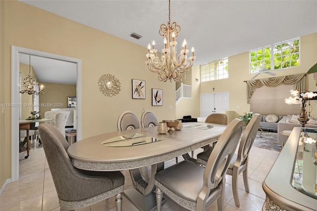 7600 Belmonte Blvd, Margate, FL 33063 - dining room featuring a chandelier and light tile patterned floors