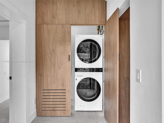 4921 NW 6th Ave, Miami, FL 33127 - washroom with stacked washing machine and dryer
