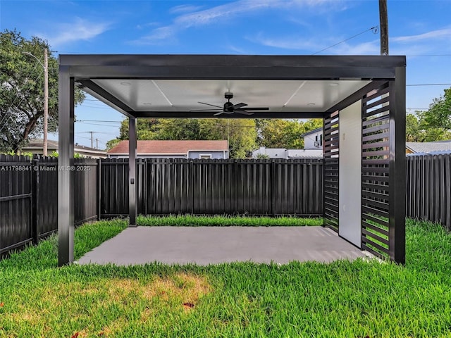 4921 NW 6th Ave, Miami, FL 33127 - view of patio / terrace with a ceiling fan and a fenced backyard
