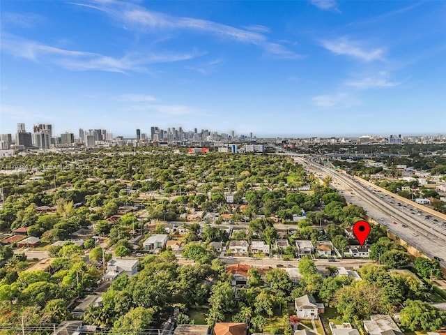 4921 NW 6th Ave, Miami, FL 33127 - aerial overview of property's location with a highway and a view of skyline