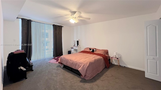 1200 Brickell Bay Dr Unit 2814, Miami, FL 33131 - bedroom featuring carpet floors, a ceiling fan, and baseboards