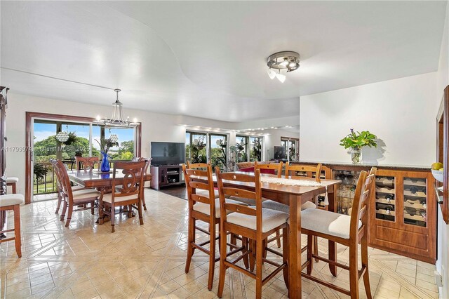 4800 Hillcrest Ln Unit 503, Hollywood, FL 33021 - dining area with a chandelier