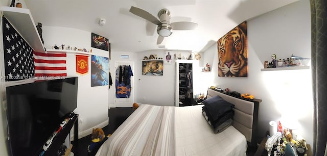 12430 SW 50th St Unit 147, Miramar, FL 33027 - bedroom featuring lofted ceiling and a ceiling fan