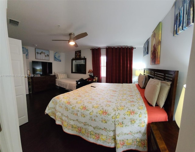 12430 SW 50th St Unit 147, Miramar, FL 33027 - bedroom featuring dark wood-type flooring and ceiling fan
