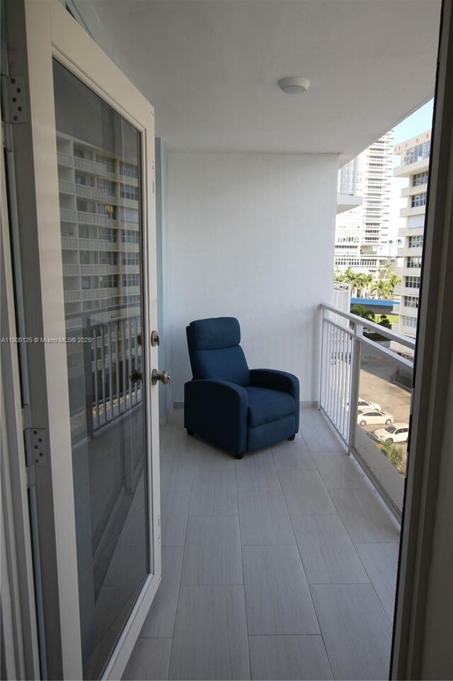 balcony with a view of city