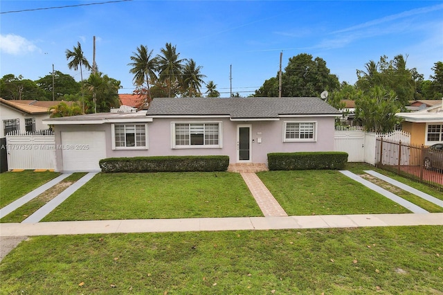 707 W 39th Pl, Hialeah, FL 33012 - ranch-style house featuring stucco siding, driveway, an attached garage, and a shingled roof