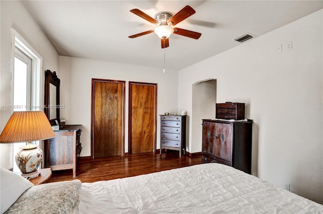 326 S 14th, Hollywood, FL 33020 - bedroom featuring wood finished floors and a ceiling fan