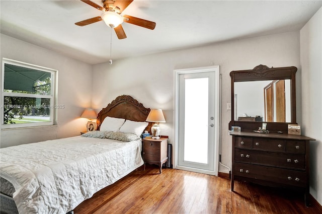 326 S 14th, Hollywood, FL 33020 - bedroom with hardwood / wood-style flooring and ceiling fan