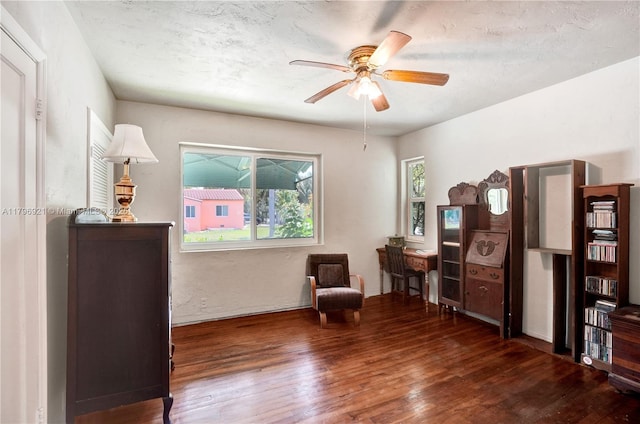 326 S 14th, Hollywood, FL 33020 - living area featuring wood finished floors and a ceiling fan