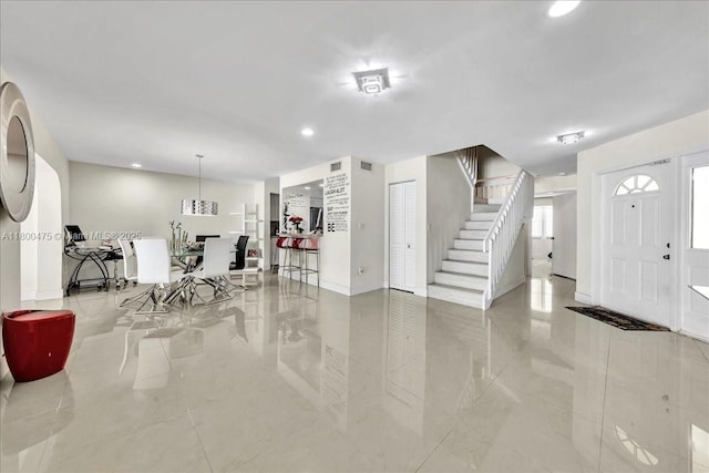 1060 SW 111th Way, Davie, FL 33324 - foyer entrance with stairway, recessed lighting, baseboards, and tile patterned flooring