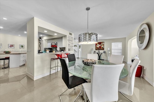 1060 SW 111th Way, Davie, FL 33324 - dining area featuring baseboards and recessed lighting
