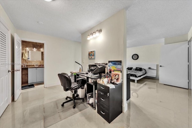 1060 SW 111th Way, Davie, FL 33324 - office area featuring a textured ceiling