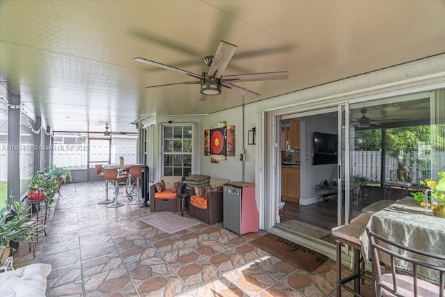 13392 NW 7th St, Plantation, FL 33325 - sunroom with a ceiling fan