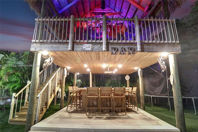 view of patio with stairs