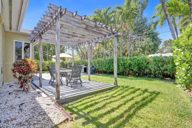825 NE 98th St, Miami Shores, FL 33138 - view of green lawn featuring a pergola