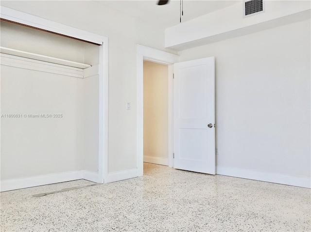 1436 SW 3rd St, Miami, FL 33135 - unfurnished bedroom with speckled floor and a closet