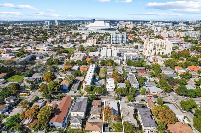1436 SW 3rd St, Miami, FL 33135 - aerial overview of property's location with nearby urban area and property boundaries highlighted