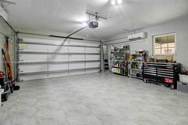 8345 SW 143rd St, Palmetto Bay, FL 33158 - garage with a garage door opener and a wall mounted air conditioner