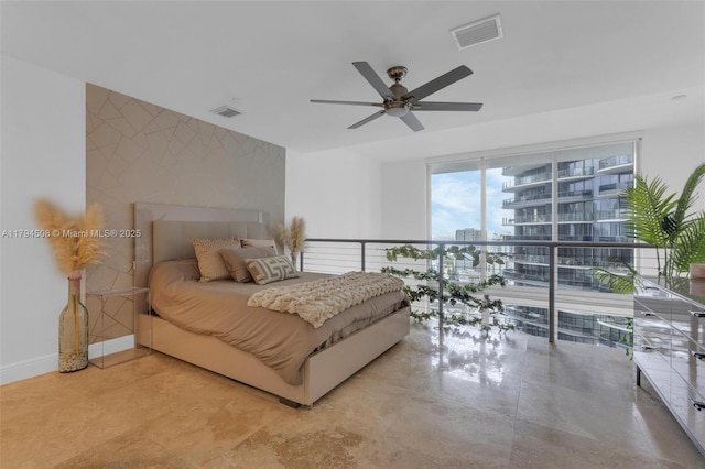bedroom with a ceiling fan