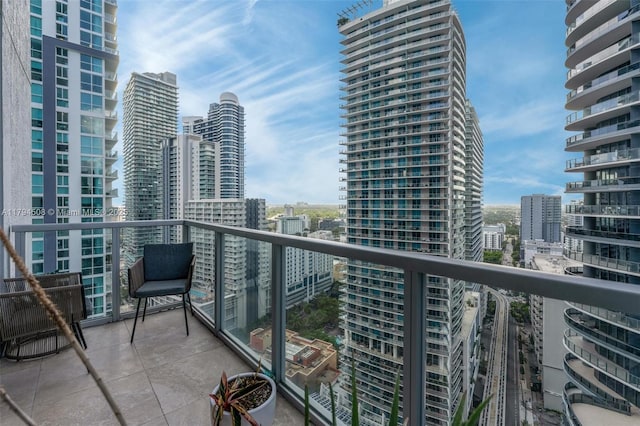 balcony with a city view