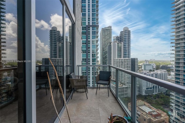 balcony with a city view