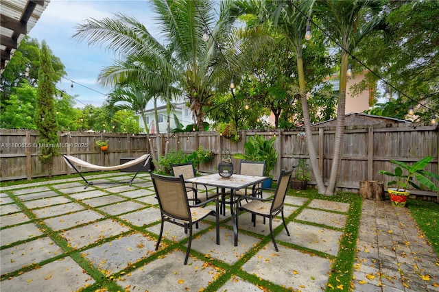 377 NE 34th Ter, Homestead, FL 33033 - view of patio with outdoor dining space and a fenced backyard