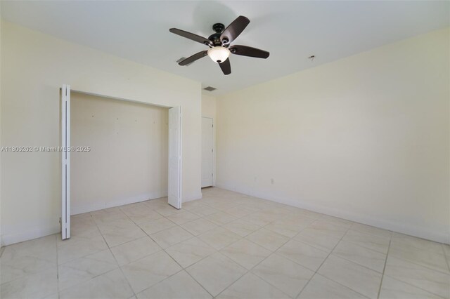 611 SW 8th St, Hallandale Beach, FL 33009 - unfurnished bedroom featuring ceiling fan and a closet