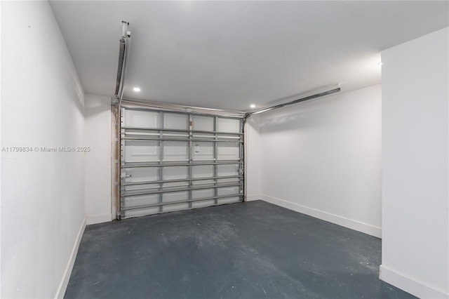 garage with baseboards