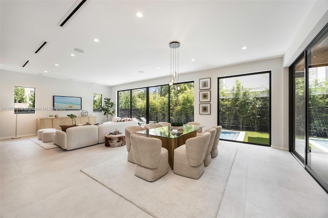 2905 Washington St, Miami, FL 33133 - dining room with plenty of natural light, recessed lighting, and baseboards