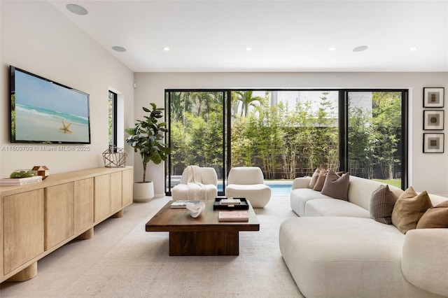 2905 Washington St, Miami, FL 33133 - living area featuring healthy amount of natural light and recessed lighting