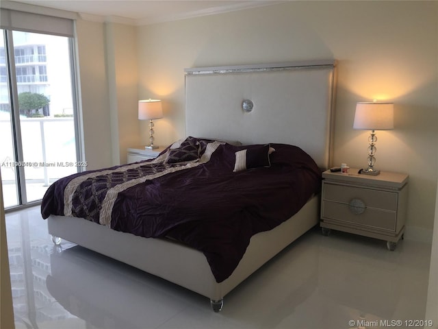 16485 Collins Ave Unit 538, Sunny Isles Beach, FL 33160 - bedroom with access to outside, multiple windows, and crown molding