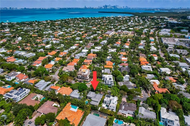 164 W Mashta Dr, Key Biscayne, FL 33149 - aerial view of property's location with a large body of water and nearby suburban area