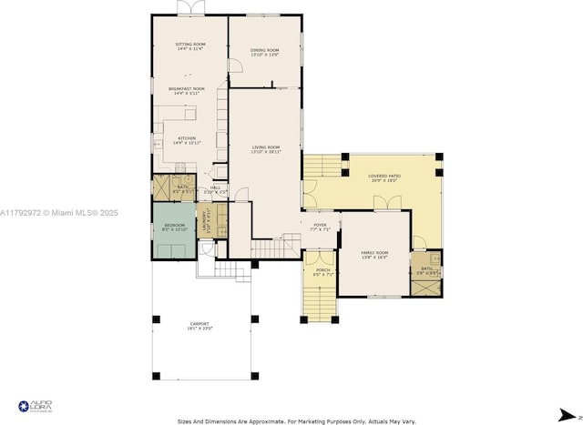 164 W Mashta Dr, Key Biscayne, FL 33149 - floor plan / room layout
