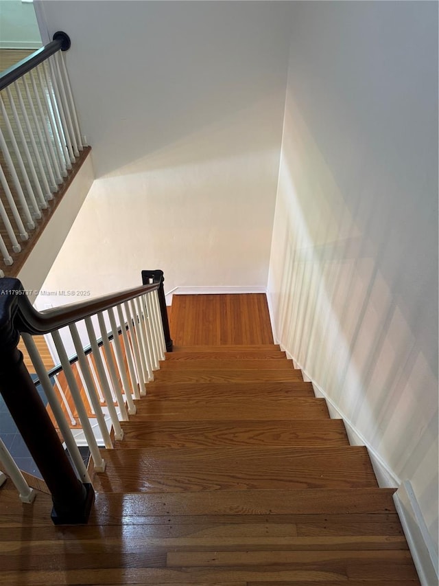 1234 NE 96th St, Miami Shores, FL 33138 - stairway with wood-type flooring and baseboards